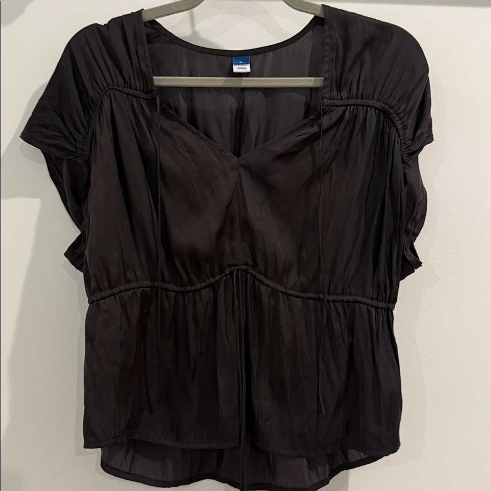 Black Satin Blouse